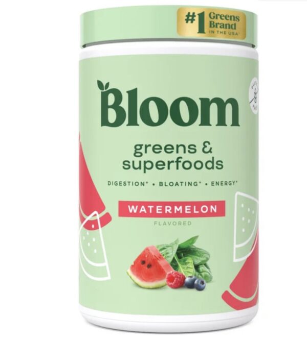 Bloom Nutrition Greens & Superfoods Powder, Watermelon, 30 Servings