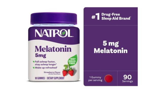 Natrol melatonina 5mg 90 jujubas sabor Morango
