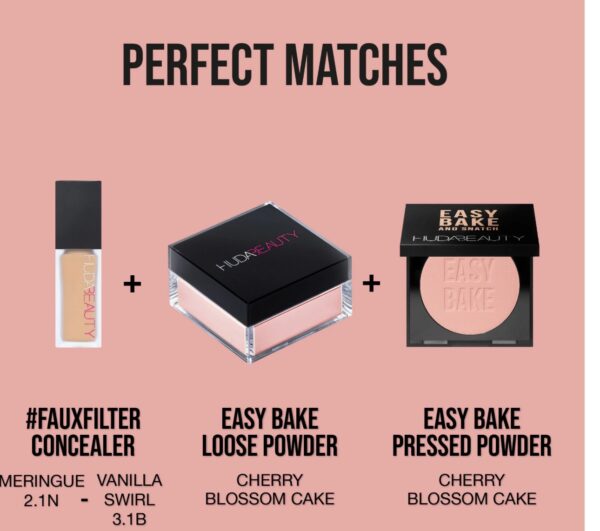 HUDA BEAUTY 
Easy Bake and Snatch Pressed Talc-Free Brightening and Setting Powder cor Cherry Blossom - Imagem 5
