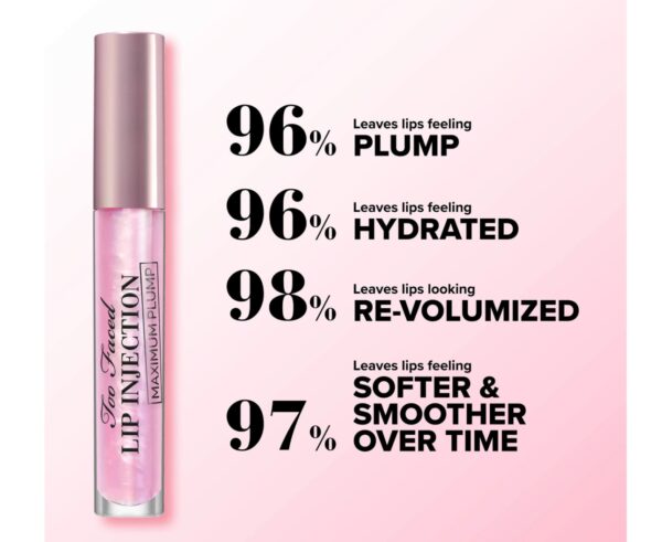 Too Faced 
Lip Injection Maximum Plump Extra Strength Hydrating Lip Plumper Clear - Imagem 3