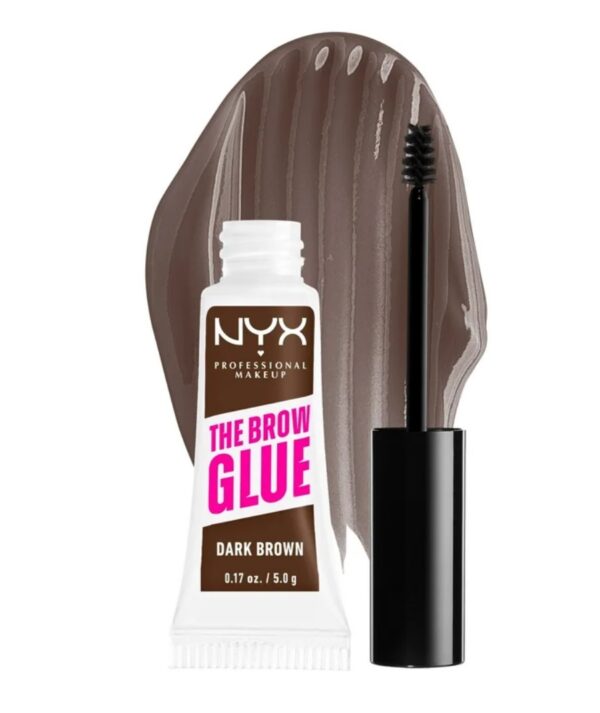 NYX Professional Makeup The Brow Glue, Gel para Sobrancelhas com Cor e Fixação Extrema, Marrom Escuro - Imagem 2