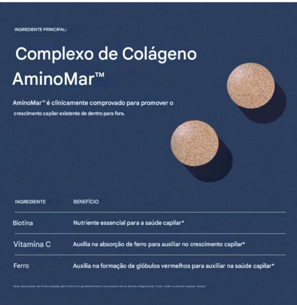 Suplementos Viviscal para crescimento capilar feminino, para cabelos mais grossos e volumosos, nutre o cabelo ralo e a queda, 60 dias de suplementação - Imagem 3
