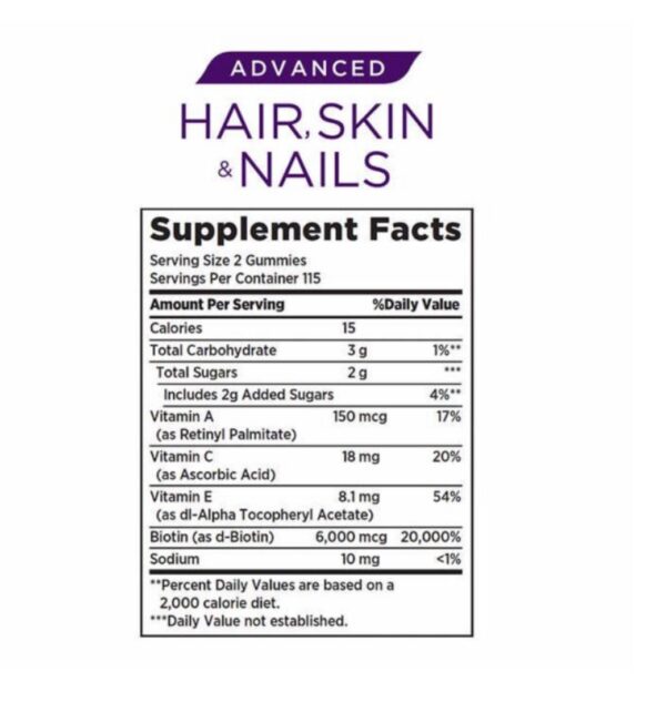 Nature's Bounty
Hair Skin & Nails Advanced Nature's Bounty, 230 Gummies - Imagem 2