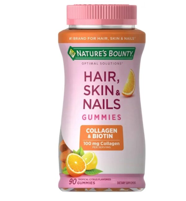 Hair Skin & Nails Nature's Bounty com Colágeno 90 Gummies