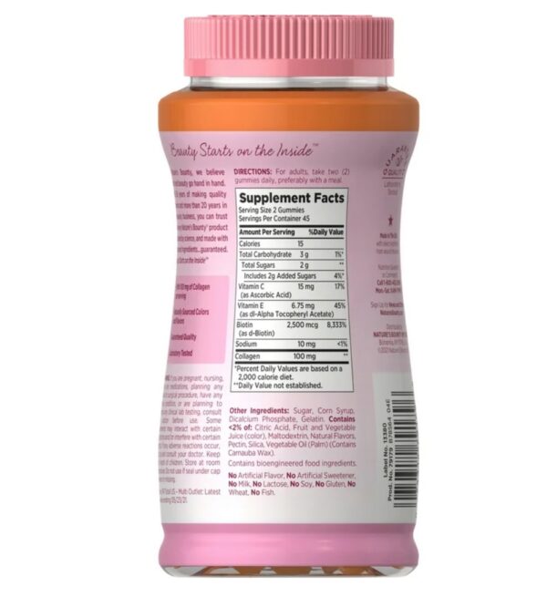 Hair Skin & Nails Nature's Bounty com Colágeno 90 Gummies - Imagem 2