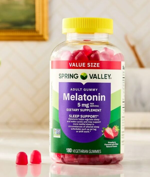 Spring Valley Melatonina  Sleep  suplemento em  Gummies, sabor morango , 5 mg, 180 gomas - Imagem 3