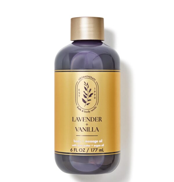 Sleep Lavender Vanilla Bath & Body Works linha terapéutica óleo corporal
